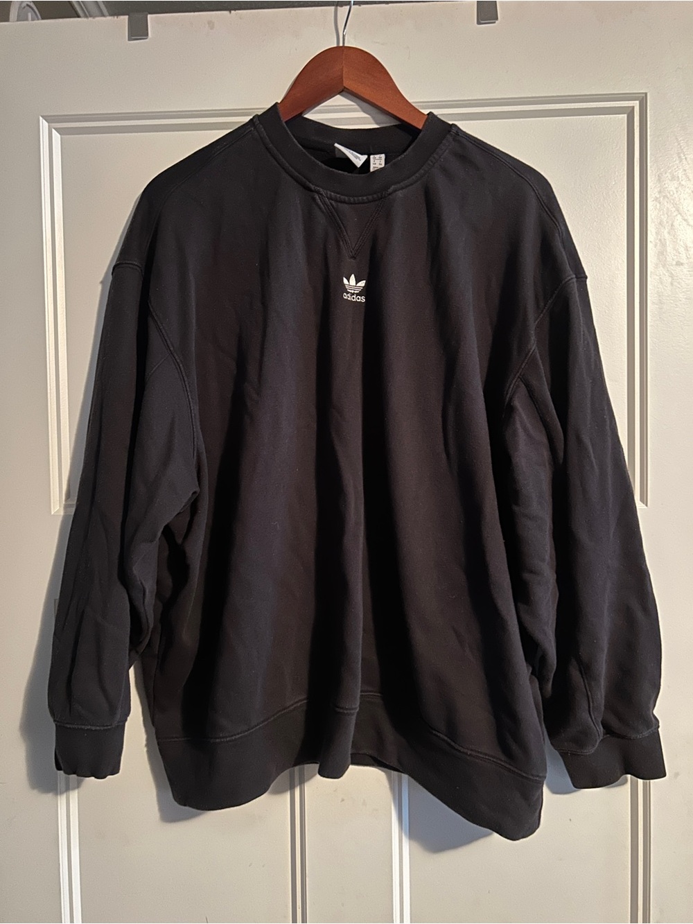 adidas Black Men’s Trefoil Crewneck Sweatshirt